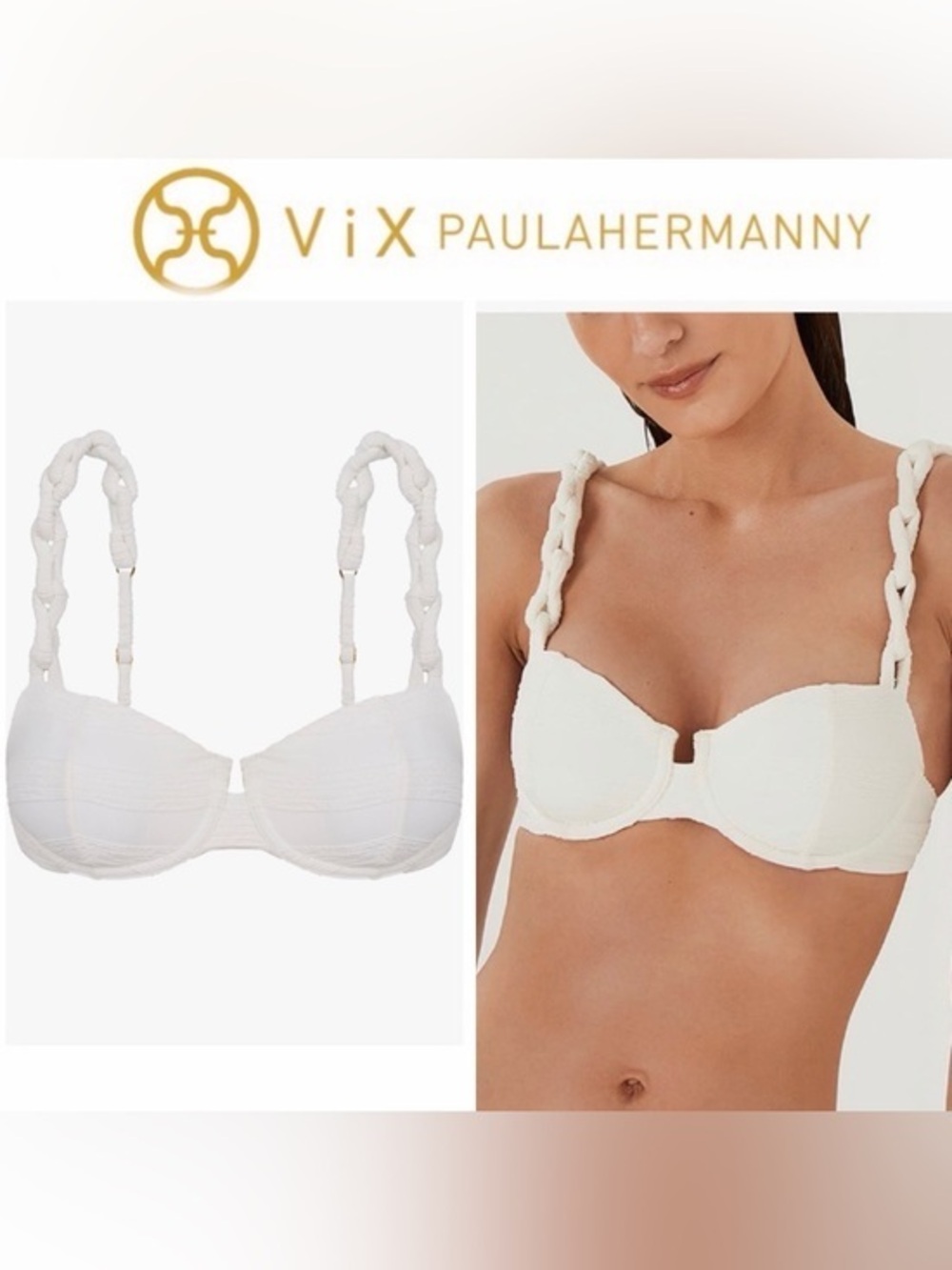 ViX Paula Hermanny Leanne Nissi Underwire Bikini Top White